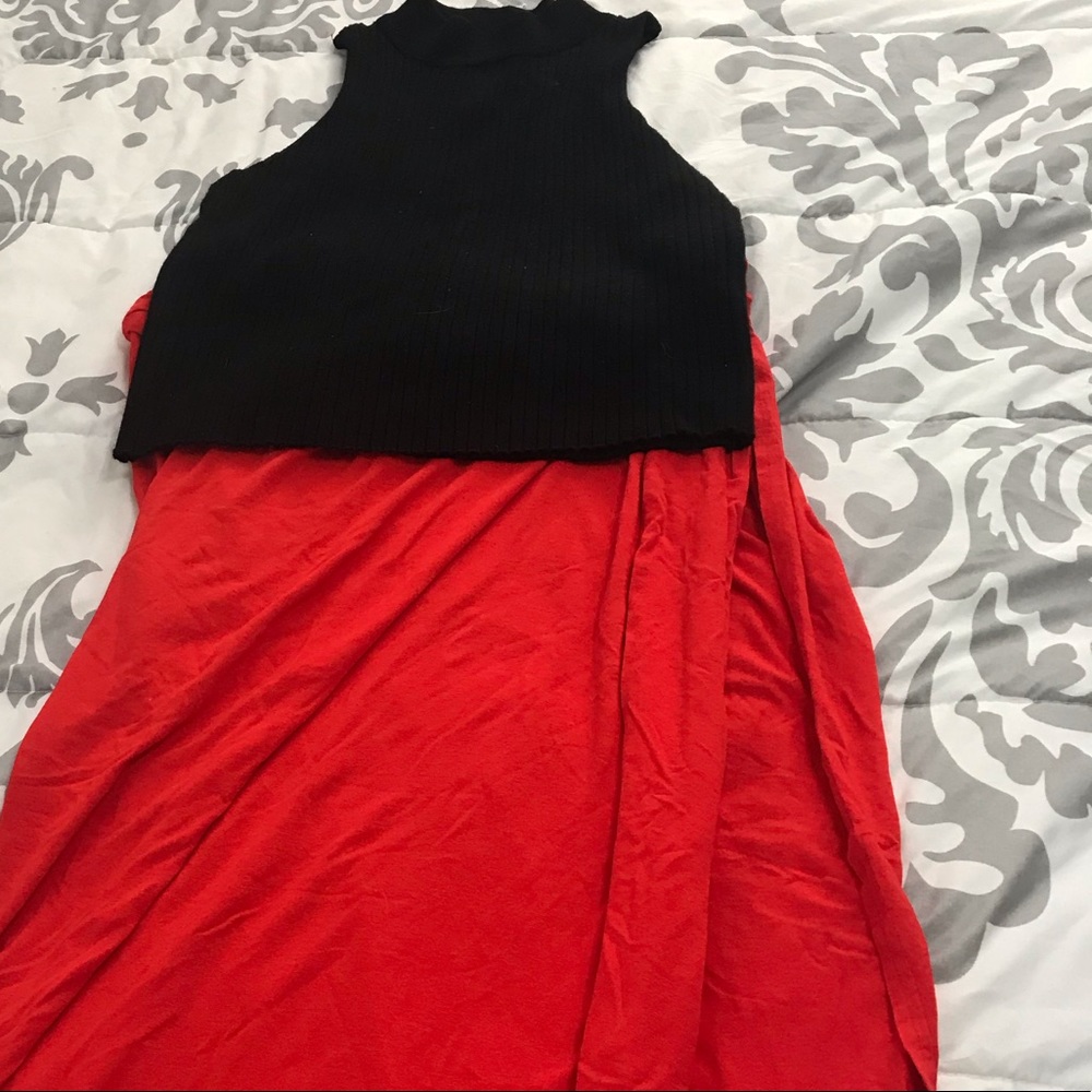 Venus red maxi skirt